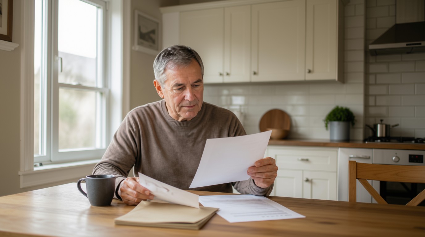A person reviewing Medicare Part D enrollment paperwork